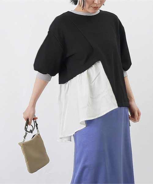 LUCA/LADY LUCK LUCA（ルカ/レディラックルカ）の「LC/LLL かのこリブ切替カットソー / アシメ切り替えドッキングカットソー（Tシャツ/カットソー・レディース・ブラック/グレー/ライトベージュ・FREE）」の12枚目の写真