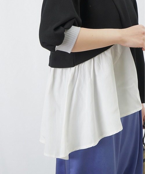 LUCA/LADY LUCK LUCA（ルカ/レディラックルカ）の「LC/LLL かのこリブ切替カットソー / アシメ切り替えドッキングカットソー（Tシャツ/カットソー・レディース・ブラック/グレー/ライトベージュ・FREE）」の13枚目の写真