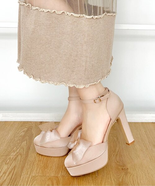 ESPERANZA(エスペランサ)の「アッパーシフォンリボンパンプス 結婚式二次会 パーティー 24SS(パンプス・レディース・ベージュ系2/グレー系2/ブラック系2・22.0cm/22.5cm/23.0cm/23.5cm/24.0cm/24.5cm)」の14枚目の写真