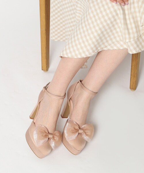 ESPERANZA(エスペランサ)の「アッパーシフォンリボンパンプス 結婚式二次会 パーティー 24SS(パンプス・レディース・ベージュ系2/グレー系2/ブラック系2・22.0cm/22.5cm/23.0cm/23.5cm/24.0cm/24.5cm)」の1枚目の写真