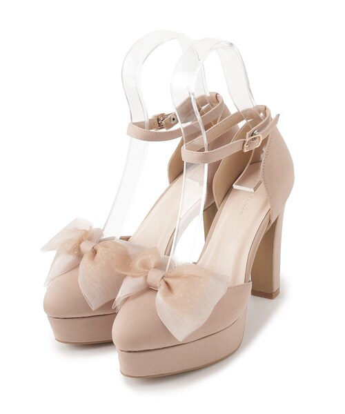ESPERANZA(エスペランサ)の「アッパーシフォンリボンパンプス 結婚式二次会 パーティー 24SS(パンプス・レディース・ベージュ系2/グレー系2/ブラック系2・22.0cm/22.5cm/23.0cm/23.5cm/24.0cm/24.5cm)」の5枚目の写真