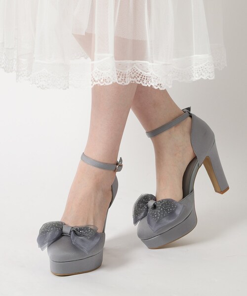 ESPERANZA(エスペランサ)の「アッパーシフォンリボンパンプス 結婚式二次会 パーティー 24SS(パンプス・レディース・ベージュ系2/グレー系2/ブラック系2・22.0cm/22.5cm/23.0cm/23.5cm/24.0cm/24.5cm)」の4枚目の写真