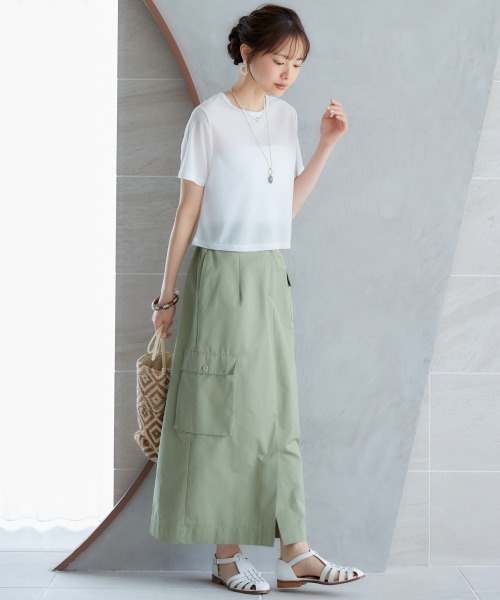 miclat（ミクラ）の「大きいサイズ　カーゴスカート　miclat（スカート・レディース・カーキ/ブラック・4L/3L/LL/L/5L）」の7枚目の写真