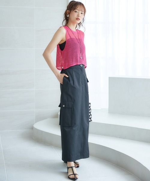 miclat（ミクラ）の「大きいサイズ　カーゴスカート　miclat（スカート・レディース・カーキ/ブラック・4L/3L/LL/L/5L）」の8枚目の写真