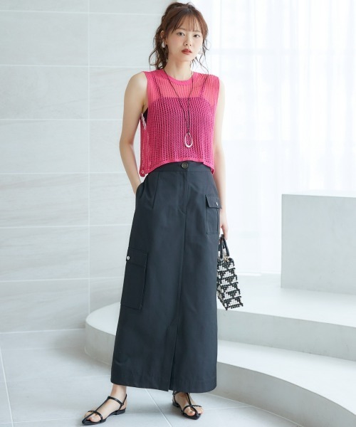 miclat（ミクラ）の「大きいサイズ　カーゴスカート　miclat（スカート・レディース・カーキ/ブラック・4L/3L/LL/L/5L）」の6枚目の写真