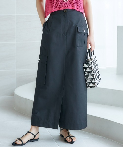 miclat（ミクラ）の「大きいサイズ　カーゴスカート　miclat（スカート・レディース・カーキ/ブラック・4L/3L/LL/L/5L）」の4枚目の写真