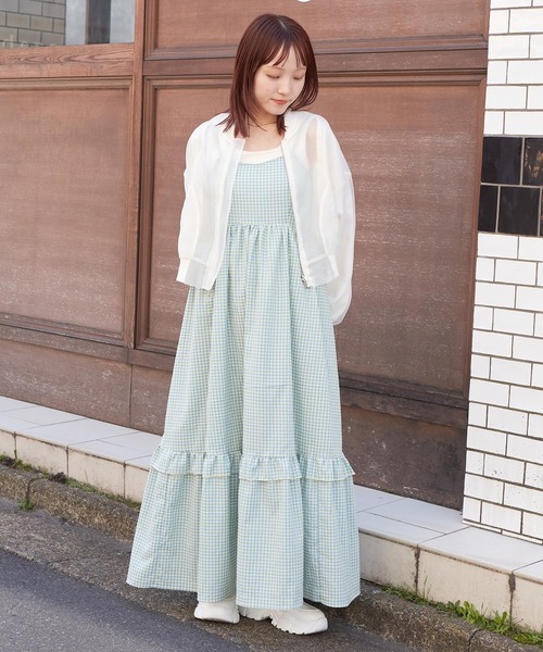 w closet（ダブルクローゼット）の「リブニットタンクトップ（タンクトップ・レディース・ブラック/オフホワイト/サックスブルー/ホワイト×ブラック/ピンク系その他・FREE）」の6枚目の写真