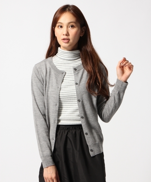 GLOBAL WORK（グローバルワーク）の「【人気の定番】１２ゲージウールクルーカーデ長袖/561623（カーディガン/ボレロ・レディース・イエロー/グリーン/レッド/その他/グレー/ブルー/ブラック・LARGE/SMALL/MEDIUM）」の3枚目の写真