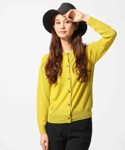 GLOBAL WORK（グローバルワーク）の「【人気の定番】１２ゲージウールクルーカーデ長袖/561623（カーディガン/ボレロ・レディース・イエロー/グリーン/レッド/その他/グレー/ブルー/ブラック・LARGE/SMALL/MEDIUM）」の6枚目の写真