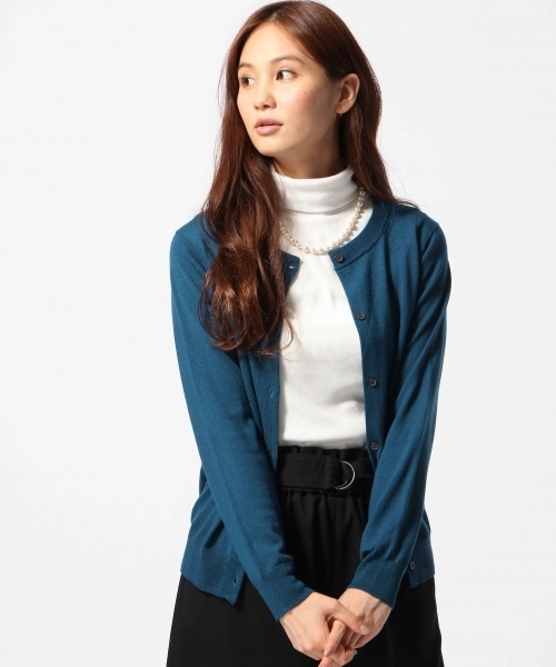 GLOBAL WORK（グローバルワーク）の「【人気の定番】１２ゲージウールクルーカーデ長袖/561623（カーディガン/ボレロ・レディース・イエロー/グリーン/レッド/その他/グレー/ブルー/ブラック・LARGE/SMALL/MEDIUM）」の5枚目の写真