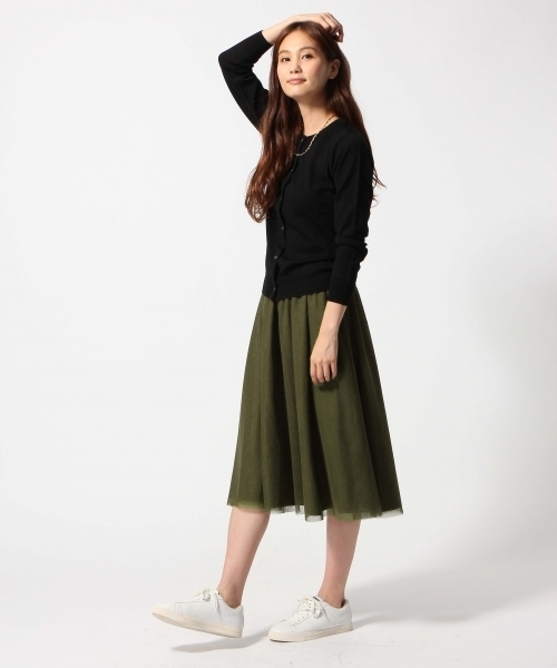 GLOBAL WORK（グローバルワーク）の「【人気の定番】１２ゲージウールクルーカーデ長袖/561623（カーディガン/ボレロ・レディース・イエロー/グリーン/レッド/その他/グレー/ブルー/ブラック・LARGE/SMALL/MEDIUM）」の8枚目の写真