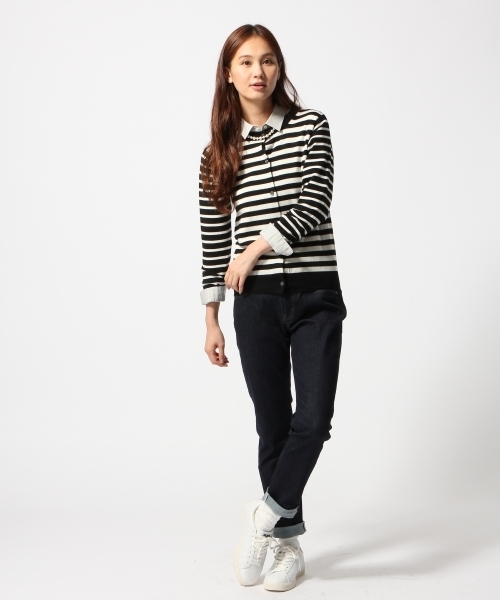 GLOBAL WORK（グローバルワーク）の「【人気の定番】１２ゲージウールクルーカーデ長袖/561623（カーディガン/ボレロ・レディース・イエロー/グリーン/レッド/その他/グレー/ブルー/ブラック・LARGE/SMALL/MEDIUM）」の9枚目の写真