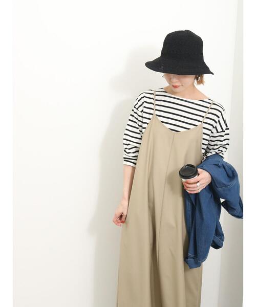 Samansa Mos2 blue（サマンサモスモスブルー）の「◎キャミワンピース（ワンピース・レディース・カーキ/ブラック/ベージュ・F）」の5枚目の写真
