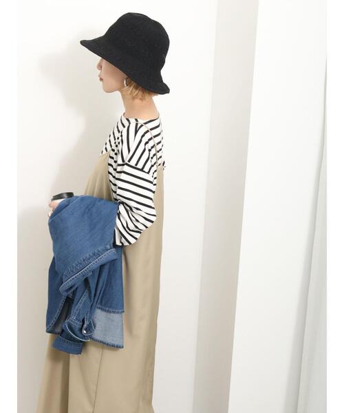 Samansa Mos2 blue（サマンサモスモスブルー）の「◎キャミワンピース（ワンピース・レディース・カーキ/ブラック/ベージュ・F）」の6枚目の写真