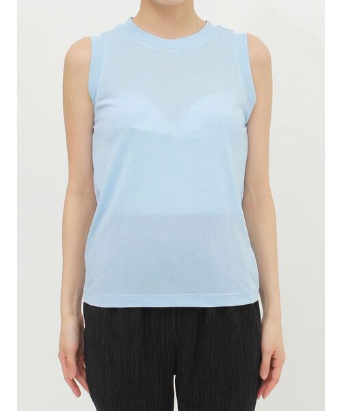 MURUA（ムルーア）の「セミシアーノースリカットトップス（Tシャツ/カットソー・レディース・イエロー/ブラック/ホワイト/ブルー・FREE）」の10枚目の写真