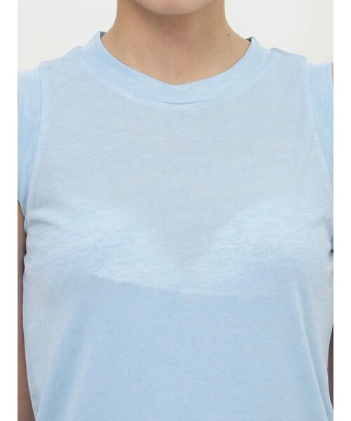 MURUA（ムルーア）の「セミシアーノースリカットトップス（Tシャツ/カットソー・レディース・イエロー/ブラック/ホワイト/ブルー・FREE）」の13枚目の写真