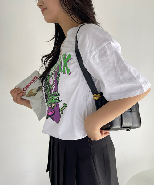 Ada.(エイダ)の「AIR WALK ピグメント加工 半袖 プリント モンスター Tシャツ(Tシャツ/カットソー・レディース・ブラック/ネイビー/オフホワイト・M/L)」の18枚目の写真