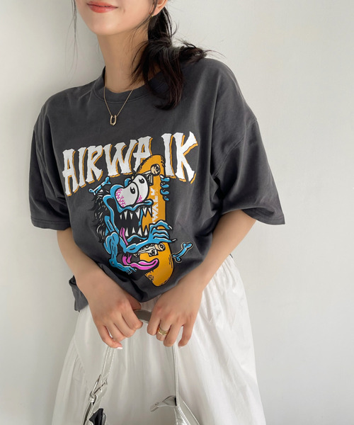 Ada.(エイダ)の「AIR WALK ピグメント加工 半袖 プリント モンスター Tシャツ(Tシャツ/カットソー・レディース・ブラック/ネイビー/オフホワイト・M/L)」の22枚目の写真