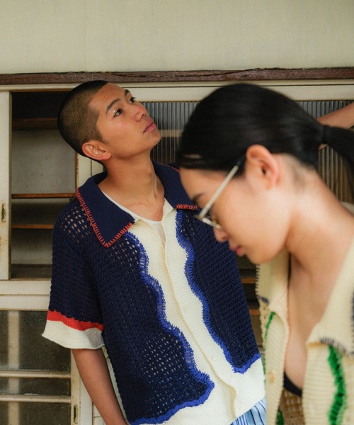 〈PAMM〉ゆれるふきんのメッシュニットシャツ　サイズ2 PAMM（パム）の「ゆれるふきんのメッシュニットシャツ（シャツ