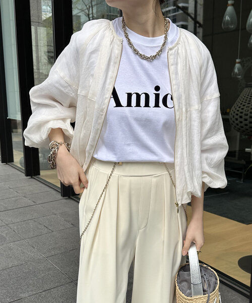 DouDou（ドゥドゥ）の「【WEB限定】AmicoフロッキーロゴTEE（Tシャツ/カットソー・レディース・ホワイト/ネイビー/チャコールグレー・FREE）」の10枚目の写真