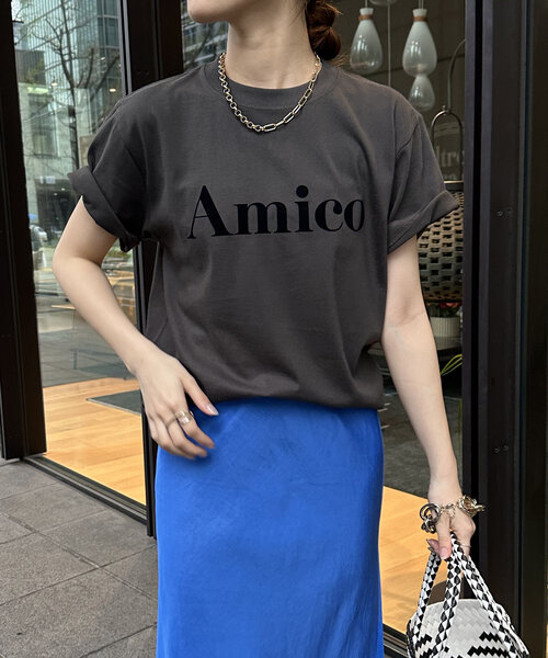 DouDou（ドゥドゥ）の「【WEB限定】AmicoフロッキーロゴTEE（Tシャツ/カットソー・レディース・ホワイト/ネイビー/チャコールグレー・FREE）」の19枚目の写真
