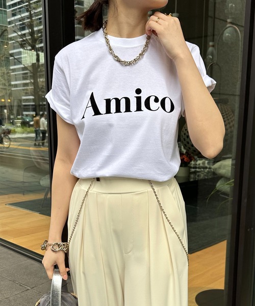 セール】【WEB限定】AmicoフロッキーロゴTEE（Tシャツ