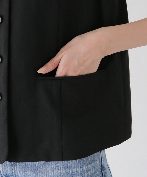 JOURNAL STANDARD relume(ジャーナルスタンダード レリューム)の「T/R ツイルコンパクトベスト(ベスト・レディース・ブラック/ベージュ・FREE)」の11枚目の写真