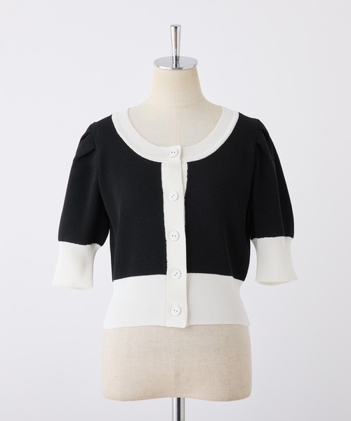 one after another NICE CLAUP(ワンアフターアナザーナイスクラップ)の「【OTONA NICE】配色ニットカーディガン(ニット/セーター・レディース・ホワイト×ブラック/ブラック×ホワイト/グレー×ホワイト・FREE)」の21枚目の写真