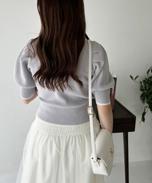 one after another NICE CLAUP(ワンアフターアナザーナイスクラップ)の「【OTONA NICE】配色ニットカーディガン(ニット/セーター・レディース・ホワイト×ブラック/ブラック×ホワイト/グレー×ホワイト・FREE)」の14枚目の写真