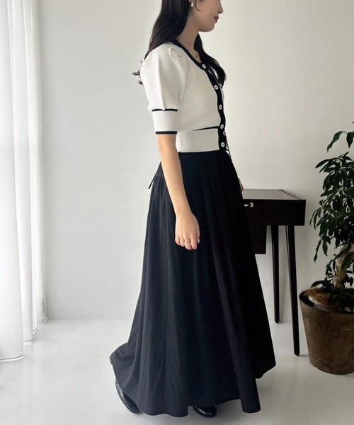 one after another NICE CLAUP(ワンアフターアナザーナイスクラップ)の「【OTONA NICE】配色ニットカーディガン(ニット/セーター・レディース・ホワイト×ブラック/ブラック×ホワイト/グレー×ホワイト・FREE)」の11枚目の写真