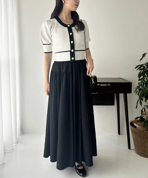 one after another NICE CLAUP(ワンアフターアナザーナイスクラップ)の「【OTONA NICE】配色ニットカーディガン(ニット/セーター・レディース・ホワイト×ブラック/ブラック×ホワイト/グレー×ホワイト・FREE)」の10枚目の写真