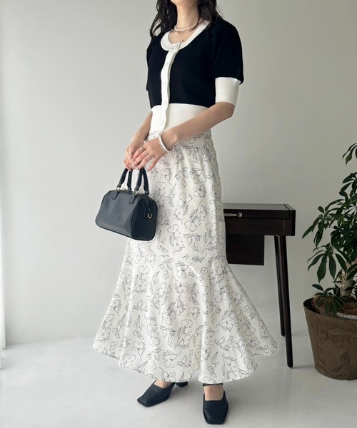 one after another NICE CLAUP(ワンアフターアナザーナイスクラップ)の「【OTONA NICE】配色ニットカーディガン(ニット/セーター・レディース・ホワイト×ブラック/ブラック×ホワイト/グレー×ホワイト・FREE)」の18枚目の写真