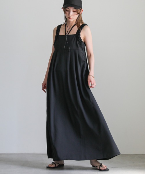 select MOCA(セレクトモカ)の「ショルダーギャザーキャミソールワンピース(ワンピース・レディース・ベージュ/ブラック・FREE)」の22枚目の写真