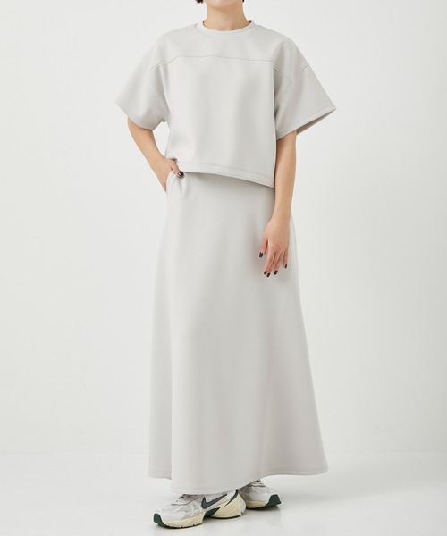 CITY TOKYO(シティトウキョウ)の「<セットアップ対応><洗濯機洗い可能><UVカット><接触冷感>アクアスーティングジャージフレアースカート(スカート・レディース・カーキ/ライトグレー/ダークグレー・1/2)」の5枚目の写真