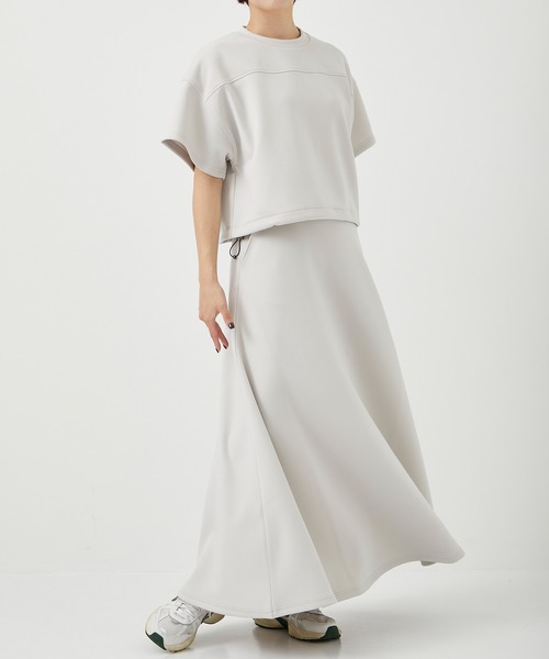 CITY TOKYO(シティトウキョウ)の「<セットアップ対応><洗濯機洗い可能><UVカット><接触冷感>アクアスーティングジャージフレアースカート(スカート・レディース・カーキ/ライトグレー/ダークグレー・1/2)」の6枚目の写真