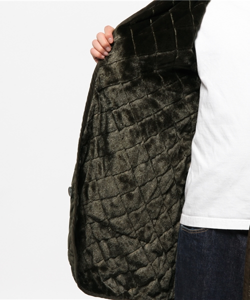 SEVENDAYS=SUNDAY(セブンデイズサンデイ)の「ポリタフタ キルティング裏ボアコート(ピーコート・メンズ・ブラック/カーキ・MEDIUM/SMALL/LARGE)」の6枚目の写真