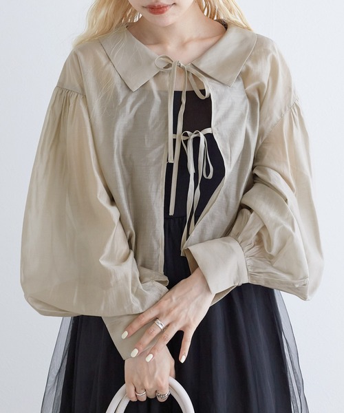 w closet（ダブルクローゼット）の「シアーリボンブラウス（シャツ