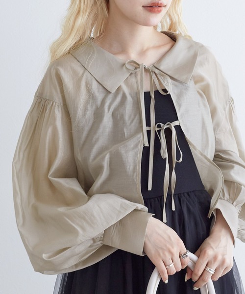 w closet（ダブルクローゼット）の「シアーリボンブラウス（シャツ