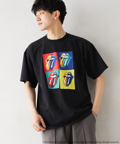 JOURNAL STANDARD relume（ジャーナルスタンダード　レリューム）の「THE ROLLING STONES / ローリングストーンズ 別注 NEW  VINTAGE Tシャツ（Tシャツ/カットソー・メンズ・ブラック×ブラック/ブラック系その他/ホワイト/ホワイト系その他/ブラックミックス/ブラック・LARGE/MEDIUM）」の9枚目の写真