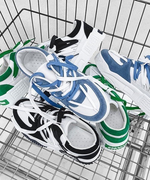 MGV(エムジーヴィー)の「Two-Tone Logo Sneakers(スニーカー・メンズ・ブラック/ブルー/グリーン・LARGE/X-LARGE/MEDIUM)」の18枚目の写真