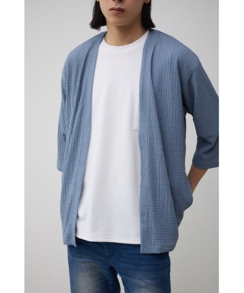AZUL by moussy（アズールバイマウジー）の「ビッグサッカーライトトッパー（カーディガン/ボレロ・メンズ・ブラック/ライトブルー/ライトグレー・LARGE/MEDIUM）」の13枚目の写真
