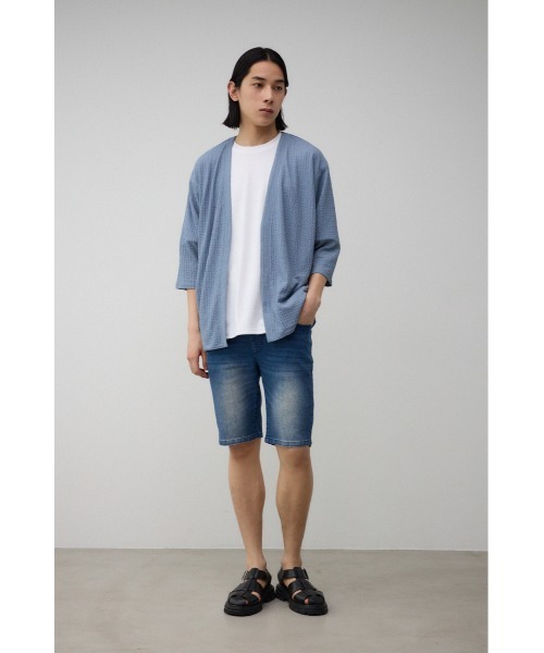 AZUL by moussy（アズールバイマウジー）の「ビッグサッカーライトトッパー（カーディガン/ボレロ・メンズ・ブラック/ライトブルー/ライトグレー・LARGE/MEDIUM）」の11枚目の写真