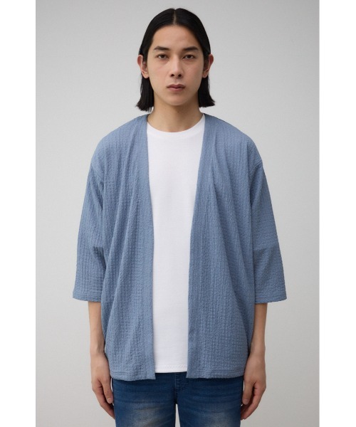 AZUL by moussy（アズールバイマウジー）の「ビッグサッカーライトトッパー（カーディガン/ボレロ・メンズ・ブラック/ライトブルー/ライトグレー・LARGE/MEDIUM）」の10枚目の写真