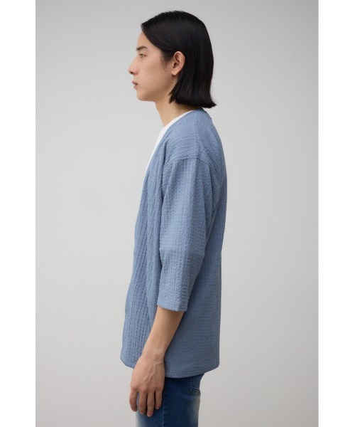 AZUL by moussy（アズールバイマウジー）の「ビッグサッカーライトトッパー（カーディガン/ボレロ・メンズ・ブラック/ライトブルー/ライトグレー・LARGE/MEDIUM）」の9枚目の写真