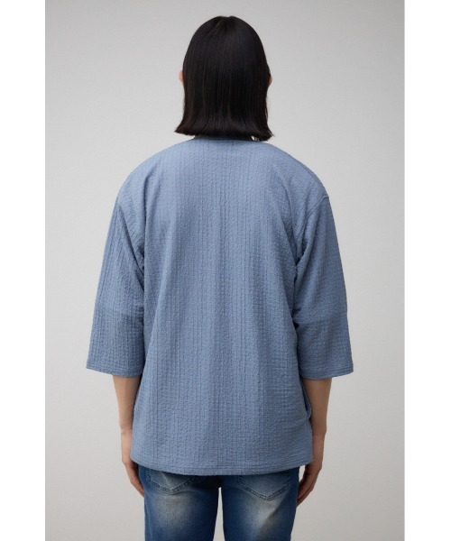 AZUL by moussy（アズールバイマウジー）の「ビッグサッカーライトトッパー（カーディガン/ボレロ・メンズ・ブラック/ライトブルー/ライトグレー・LARGE/MEDIUM）」の8枚目の写真