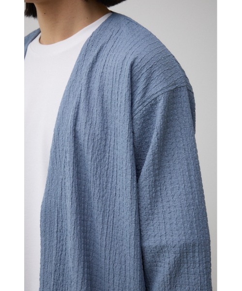 AZUL by moussy（アズールバイマウジー）の「ビッグサッカーライトトッパー（カーディガン/ボレロ・メンズ・ブラック/ライトブルー/ライトグレー・LARGE/MEDIUM）」の7枚目の写真