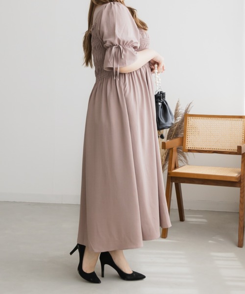CLETTE（クレット）の「袖リボンシャーリングワンピース（ワンピース・レディース・ブラック/ブルー/ピンク・LL/3L/4L）」の18枚目の写真
