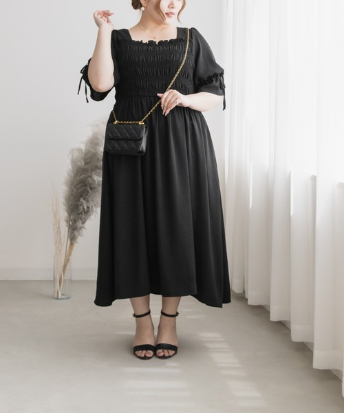CLETTE（クレット）の「袖リボンシャーリングワンピース