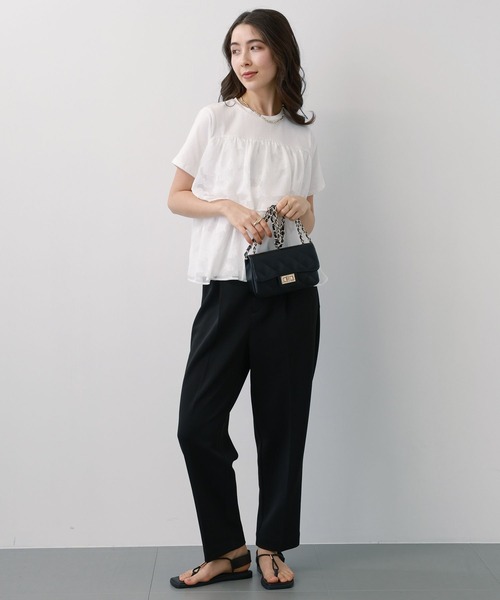 saloon（サルーン）の「SALOON(サルーン)/【AMBELLITE】ティアードレースカットソー　半袖（Tシャツ/カットソー・レディース・ブラック/ホワイト・FREE）」の17枚目の写真