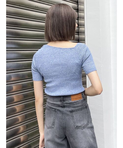 MURUA(ムルーア)の「ツイストワンショルニット(ニット/セーター・レディース・ホワイト/パープル/ブラック/ブルー/オレンジ・FREE)」の7枚目の写真